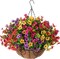 Artificial Faux Hanging Plants Flowers Basket 6"D x 12"W x 12"H